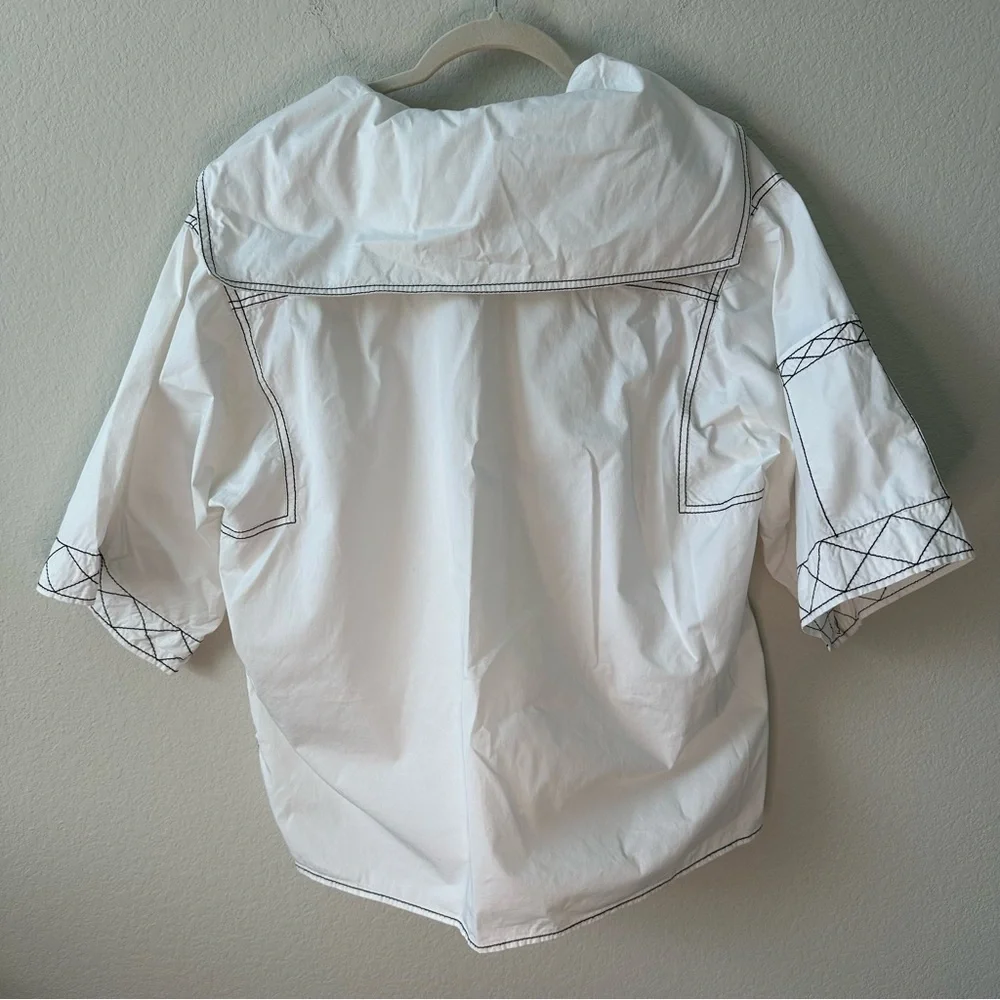 Tory Burch diamond-stitch poplin tunic SZ US 10 - Picture 12 of 12